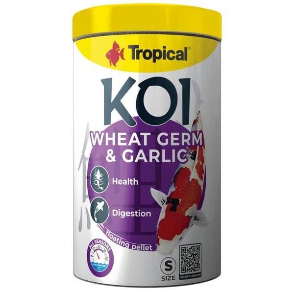 Tropical Koi Wheat Germ & Garlic Pellet Size "S" 1L